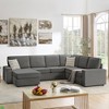 10 Seater Modular Sectional Sofa - U-Shaped Convertible Sleeper with Chaise & Storage Living Room, Bedroom (Gray Corduroy) - 3 of 4