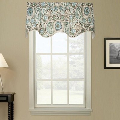 Latte Paisley Print Cotton Blend Rod Pocket Valance