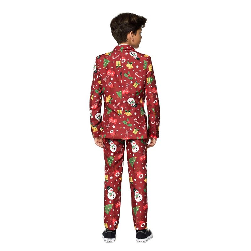 Suitmeister Boys Christmas Suit - Christmas Red Icons Light Up - Red, 2 of 6