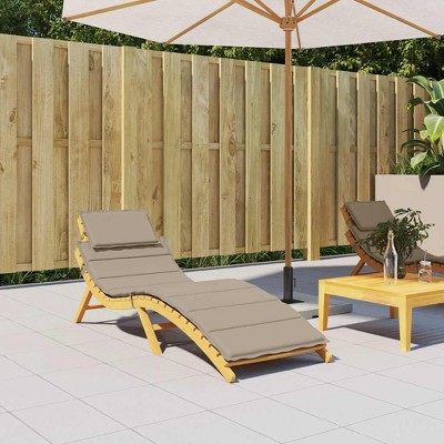 vidaXL Sun Lounger Cushion Taupe 73.2"x22.8"x1.2" Oxford Fabric