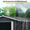 HANPURE 8ft x 6ft Outdoor Metal Storage Shed with Metal foundation,Black - 3 of 4