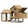 PawHut 59" Small Wooden Chicken coop Hen House Poultry Cage for Outdoor Backyard with 2 Doors, Nesting Box and Removable Tray - 4 of 4