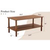 Kumasinova ModernMinimalist 2-Tier Coffee Table with Rubber Wood Legs,Rectangular Center Table with Open Storage Shelf for Living Room - 2 of 4