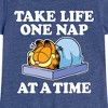 Girls' - Garfield - Take Life One Nap Fitted Short Sleeve Graphic T-Shirt - 2 of 4