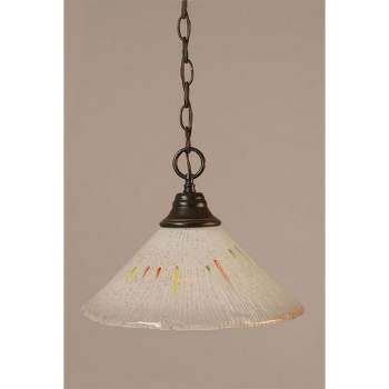 Toltec Lighting Any 1 - Light Pendant in  Dark Granite with 12" Frosted Crystal Shade