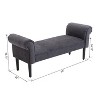 TiramisuBest Classic Cherry Wood Entryway Bench with Fabric Upholstered Seat, 1-Piece Dining Furniture, Traditional Style - 4 of 4