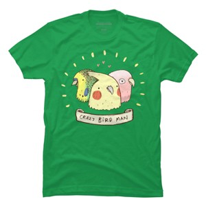 Men's Design By Humans Crazy Bird Man By SophieCorrigan T-Shirt - 1 of 4