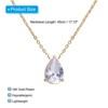 Unique Bargains Women's Birthstone Cubic Zirconia 18K Gold Plated Teardrop Necklace 17.7" - 2 of 4