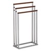 Kings Brand Furniture - Chrome Metal/Walnut Wood Freestanding Towel Rack Stand - 3 of 3