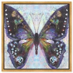 Art Remedy On Her Way Colorful buterfly and flowers wall art Framed - 1 of 4