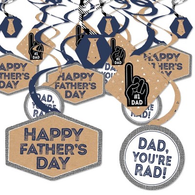 Big Dot of Happiness My Dad is Rad - Father's Day Party Hanging Decor - Party Decoration Swirls - Set of 40