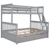 Twin-Over-Full Bunk Bed with Ladders and Two Storage Drawers - 4 of 4