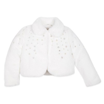 target white fur coat