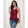 Clearlove Womens Sequin Tank Tops V Neck Sleeveless Camisole Sequin Sparkle Summer Casual Fashion Shirts - 4 of 4