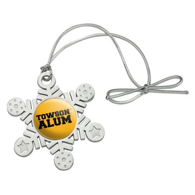 Towson University Tigers Alumn Metal Snowflake Christmas Tree Holiday Ornament