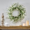 24" Craft Paper Wreaths with Lights for Front Door,60 Led Lights,Battery Operated Fall Wreaths with Timer for Wall Window Party Christmas Decorations - 4 of 4