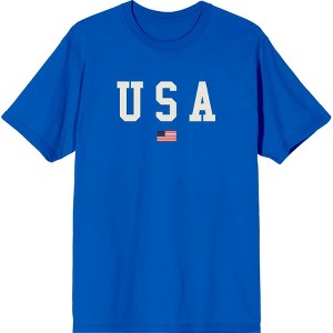 Americana USA Flag Crew Neck Short Sleeve Adult T-shirt - 1 of 2