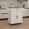 Sevobal Grill Carts and Cabinets, Double Door Organizer with Inner Shelf and Drawers, Movable Cart for Dining Room, White, 37.99"*13.42"*36.02" - 2 of 4