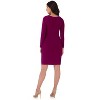 Rekucci Women's Flattering Long Sleeve Crossover Dress – Slimming V-Neck Knee Length - Magenta , 10 - 3 of 3