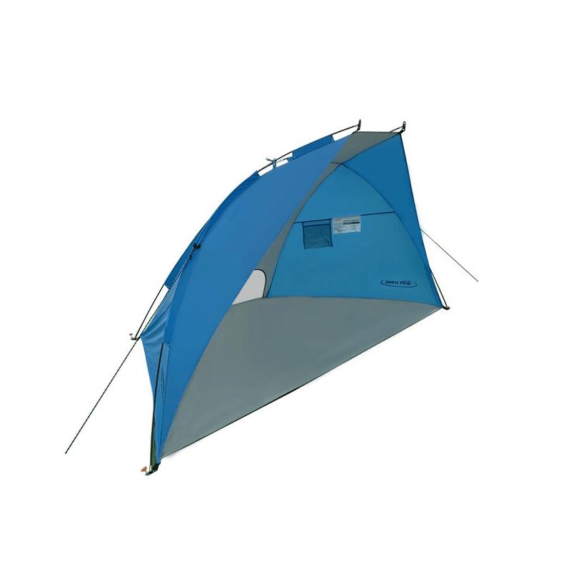 Drift Creek BS-002 Outdoor Portable Canopy Beach Waterproof Windproof Shelter Sun Shade Tent with 2 Mesh Sand Pockets, Carry Bag, and Stakes, Blue, 5 of 6
