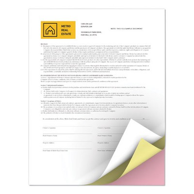 xerox Revolution Carbonless 3-Part Paper, 8.5 x 11, White/Canary/Pink, 5,000/Carton