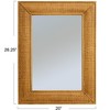 Storied Home Rectangle Wood Framed Wall Mirror with Rattan Detail, Brown - 2 of 4