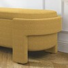 CAVINAS Linen Tufted Upholstered Storage Ottoman Bench, Oval Ottoman with Storage, Storage Entry Bench for Living Room, Entryway and Bedroom - 3 of 4