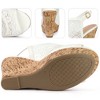 Perphy Women's Lace Platform Heel Slingback Wedges Sandals - 3 of 4