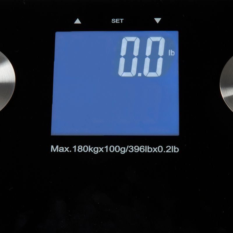 Digital Scale for Body Weight - Cordless Battery-Operated Bathroom Accessory with Large LCD Display to Track Health and Fitness by Bluestone (Black), 3 of 6