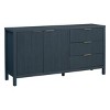 Modern Sideboard Buffet with Wave Pattern,Storage Cabinet with Drawers and Aluminum Handles for Dining Room,60" MDF Buffet Table-Cuddlewood - 3 of 4