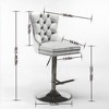 COWLOWN Set of 2 Vintage PU Swivel Bar Stools, Tufted Back, 360° Spin for Kitchen & Pub - 2 of 4