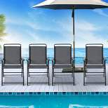 Costway 4PCS Outdoor Patio Folding Chair W/Armrest Portable Camping Lawn Garden