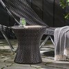 PE Rattan Outdoor Coffee Table,Accent Table With Aluminum Frame,Round Displaying End Table For Garden Balcony,No Assembly-Coolbibila - 3 of 4