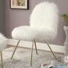 Vexley Faux Fur Glam Accent Chair White/Gold - miBasics - 2 of 3