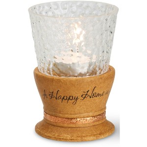 Pavilion Gift Company - Happy Home - 4" Tall Tealight Holder - Candle Holders - 1 of 4