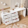 PAKASEPT Vanity Tables with Lighted Mirror, Modern Makeup Table with 6 Drawers, 3 Color Lighting Modes - 4 of 4