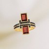 Ross-Simons 2.40 ct. t.w. Burgundy Garnet and .10 ct. t.w. Black Spinel Ring in 18kt Gold Over Sterling - 4 of 4