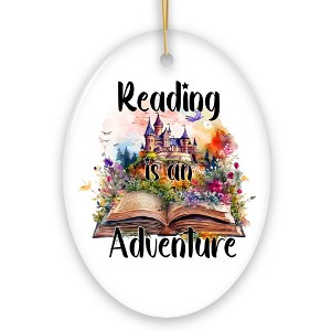 Reading is an Adventure Ornament, Book Lover of Fiction Christmas Gift| Ornamentallyyou - 1 of 4