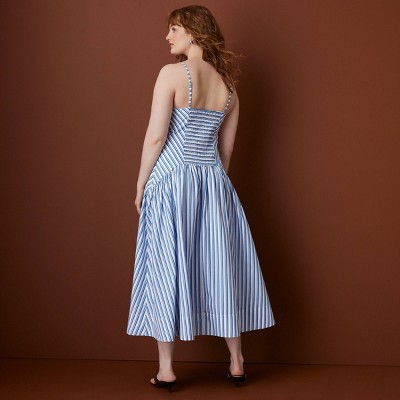 Женские платья Rosie Assoulin x Target Women's Sleeveless Striped Drop Waist Midi Dress - Rosie Assoulin x Target Blue S — фото 2