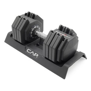 CAP Barbell 55lb Single Adjustable Dumbbell with Full Rotation Chrome Handle - 1 of 4