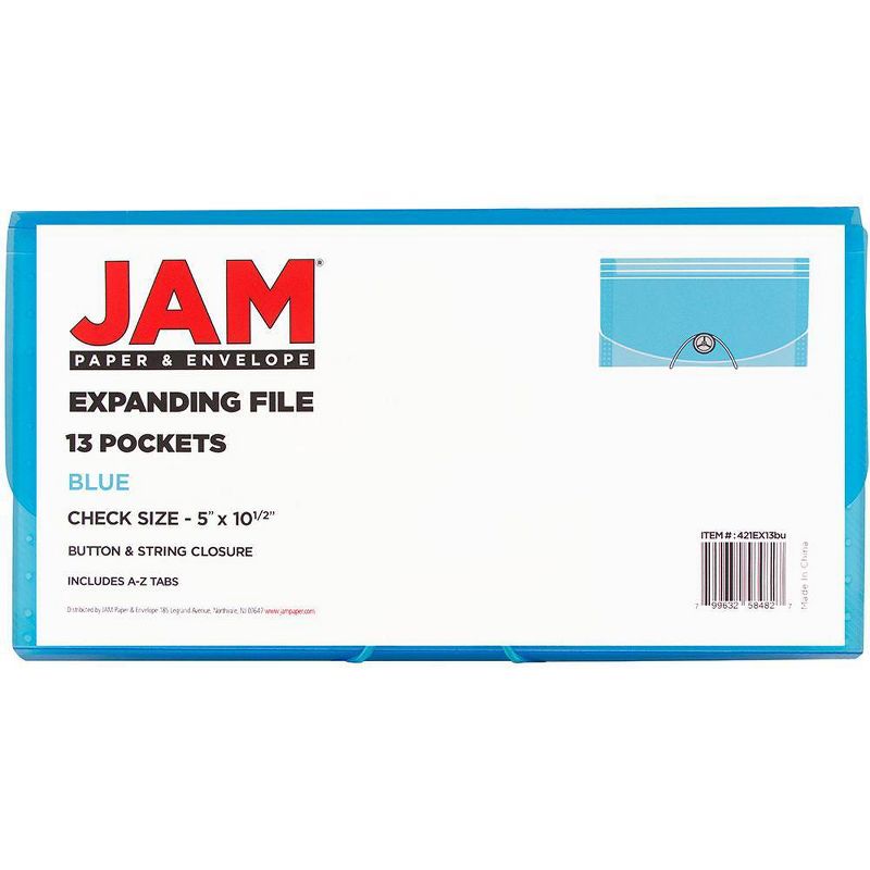 JAM Paper 5" x 10 1/2" 13 Pocket Plastic Expanding File Folder - Check Size, 5 of 6