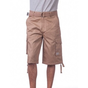 Pro Club Men's Cotton Classic Straight Leg Twill Cargo Shorts with Belt - 1 of 4