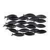 HomeRoots 21" X 36" Gray And Beige Metal School of Fish Wall Decor - 4 of 4