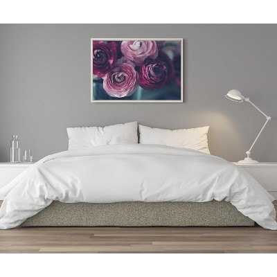 Floral Blooms Framed Canvas Print, 23x33, White