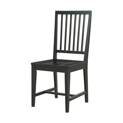 Vienna High-Back Black Rubberwood Slat Side Chairs, Set of 2