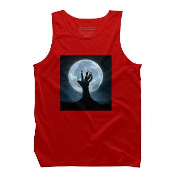 Men's Design By Humans Halloween! Zombie Hand Reaching from Grave T-Shirt By EBCD Tank Top