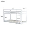 CAVINAS Twin Over Twin Platform/Floor Bunk Bed with Ladder,Solid Rubber Wood Bed Frame for Kids Room,Bedroom - 4 of 4