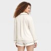Women's Luxury Collection Shadow Striped Satin Notch Collar Top and Shorts Pajama Set - Auden™ - 2 of 4