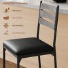 Bar Stools Set of 2-4, Wooden Barstools, Faux Leather Upholstered Bar Chair with Back & Footrest & Thick Cushion, Counter Height Bar Stools - 4 of 4