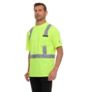 Canada Weather Gear Men’s High Visibility Safety Tee – Reflective Short Sleeve Work Shirt – Lightweight & Breathable - 1 of 4